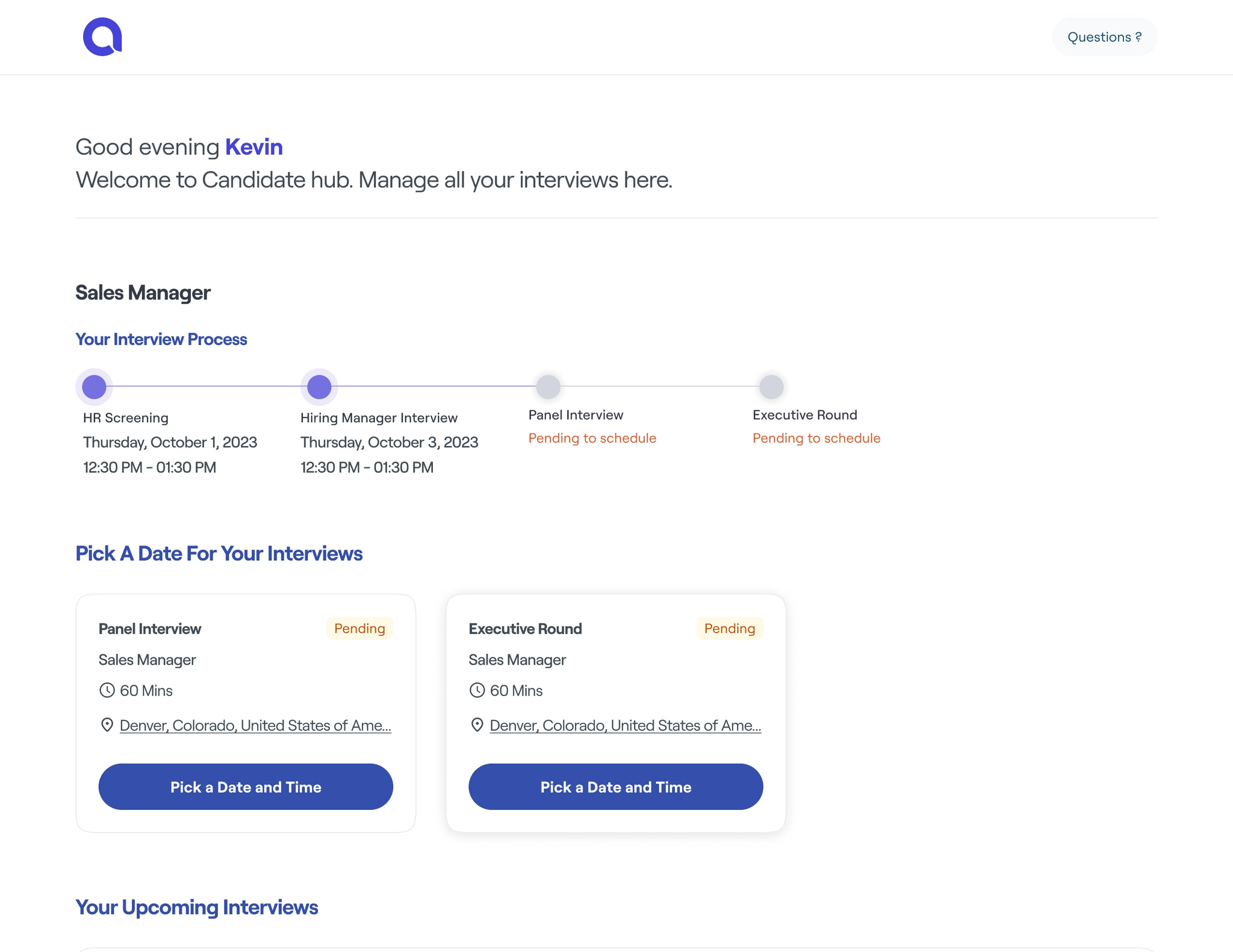 Candidate interview management